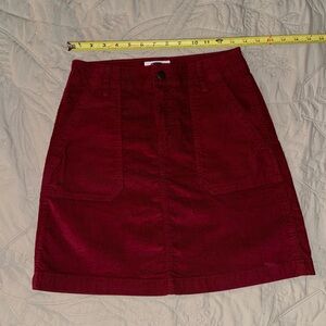 Dark Red Corduroy Skirt